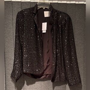 Velvet by Graham and Spencer Black Sequin blazer. S